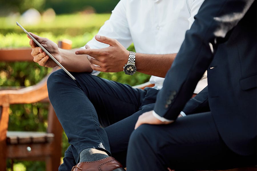 People having a Discussion Outdoors